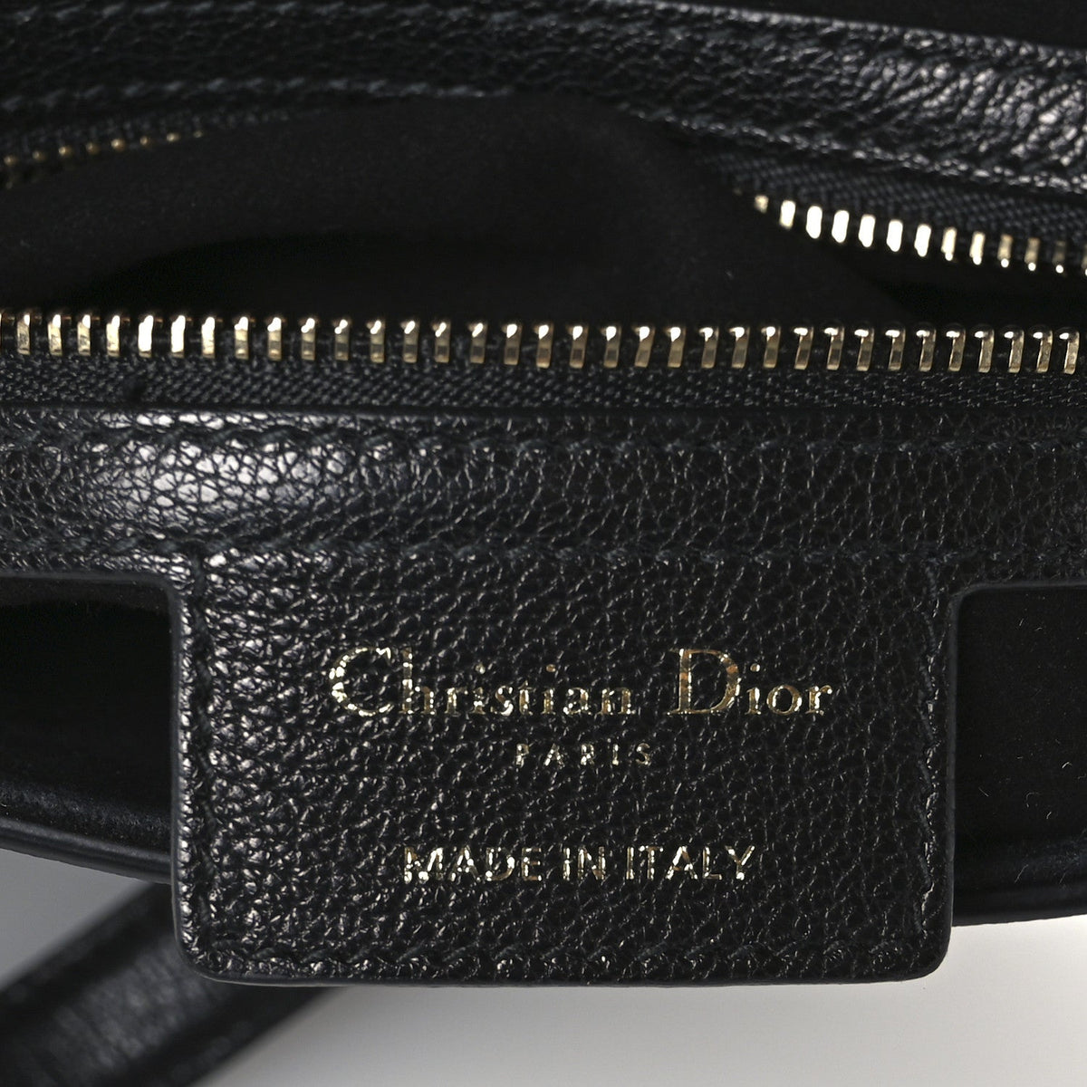 Christian Dior Shiny Goatskin Saddle Bag Black