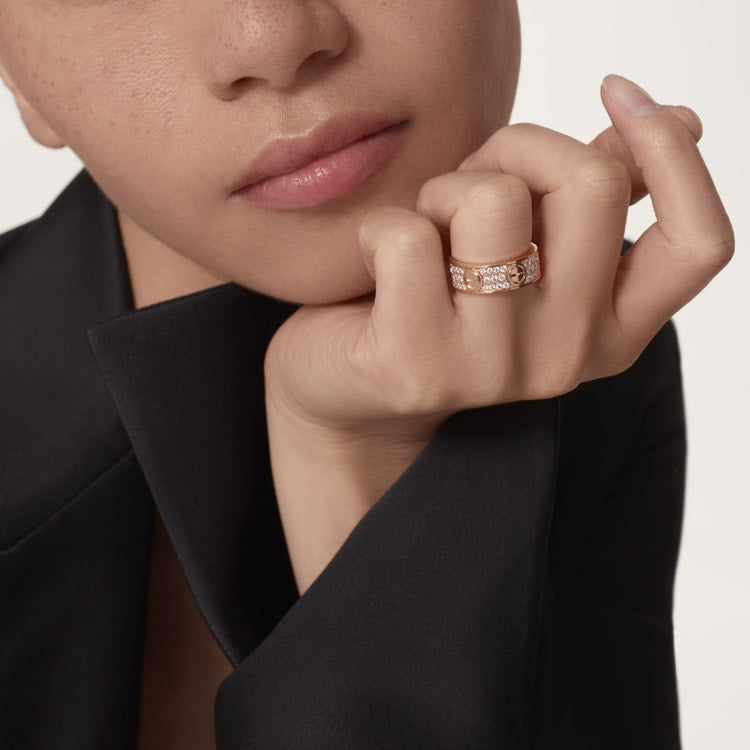 18K Rose Gold Diamonds Cartier Love Ring