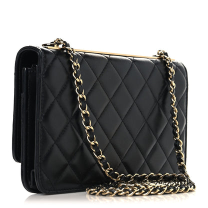 Chanel Lambskin Quilted Trendy CC Wallet On Chain Black