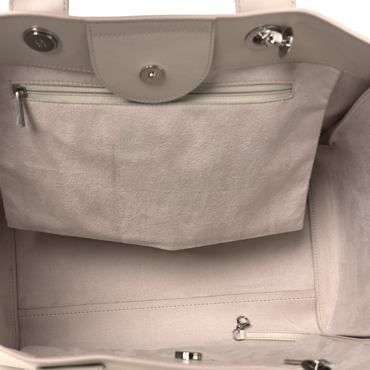 Chanel Caviar Medium Studded Deauville Tote Ivory 1889632