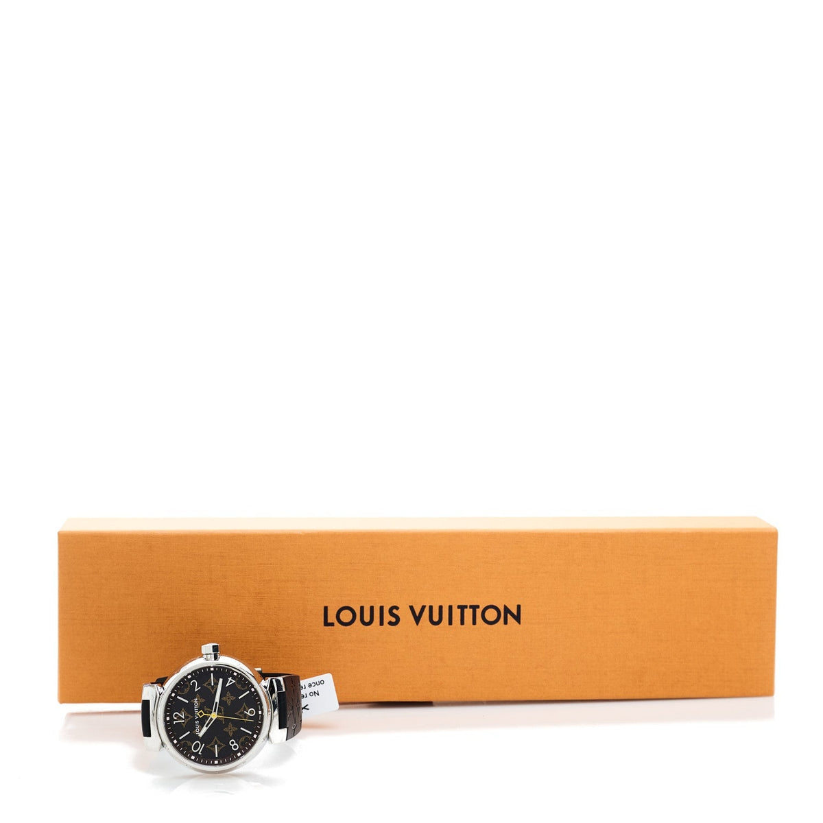 Louis Vuitton Stainless Steel Monogram Tambour Quartz Watch Brown 1938531