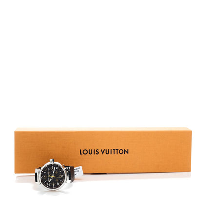 Louis Vuitton Stainless Steel Monogram Tambour Quartz Watch Brown 1938531