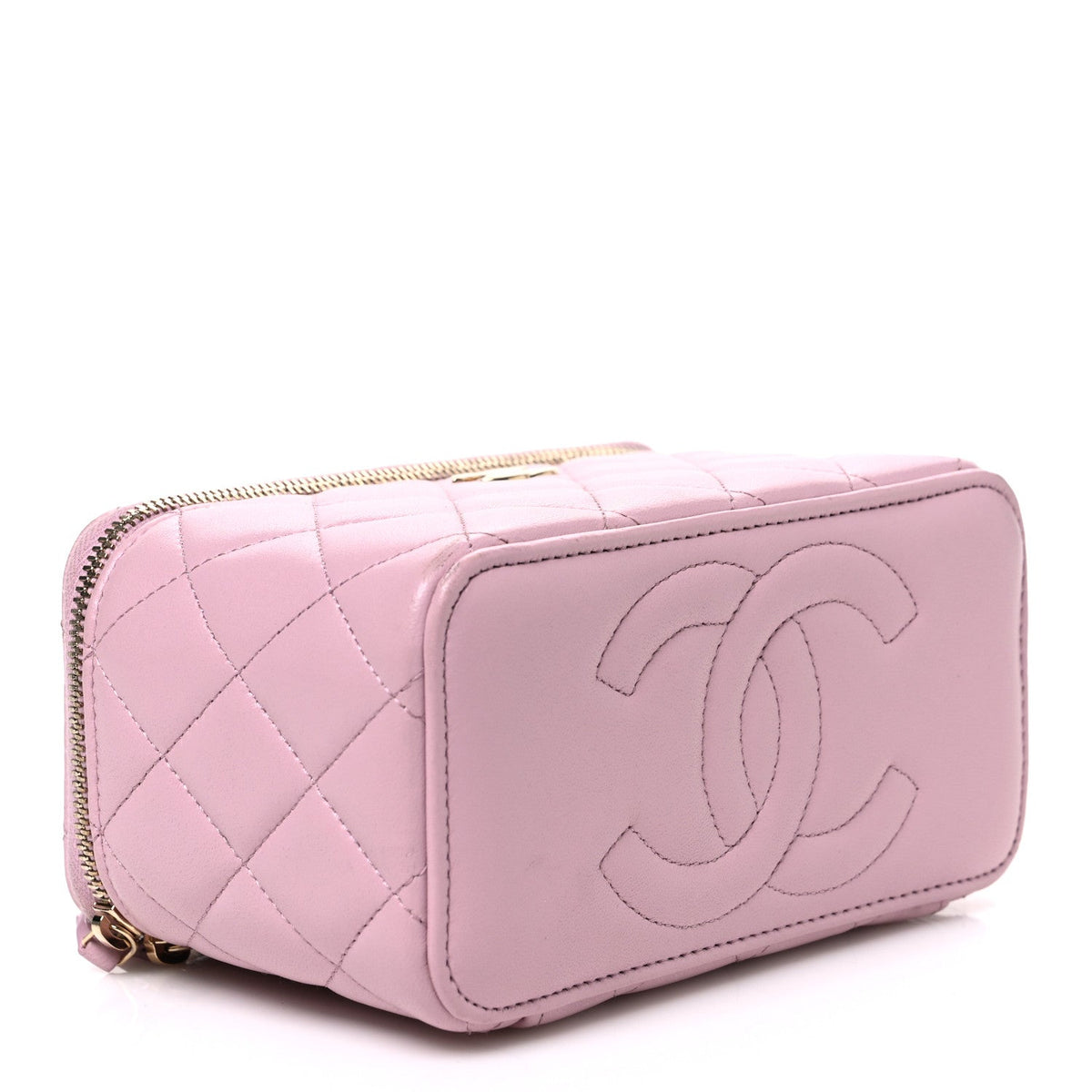 Chanel Lambskin Quilted Small Top Handle Vanity Case Light Pink 1985279