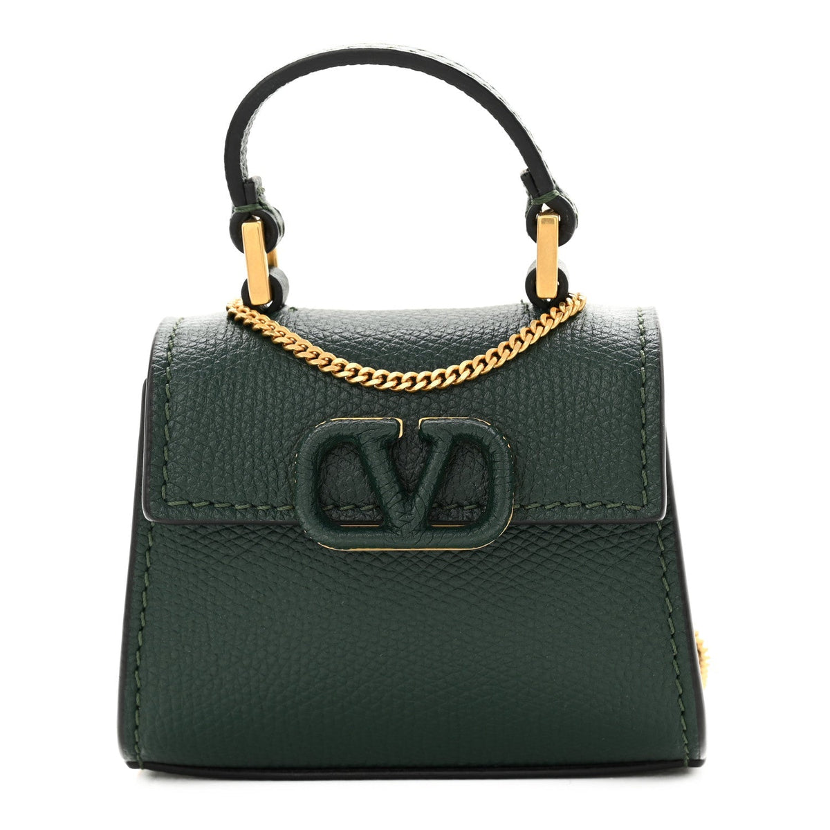Valentino Garavani Calfskin Micro VSling Top Handle Shoulder Bag Green