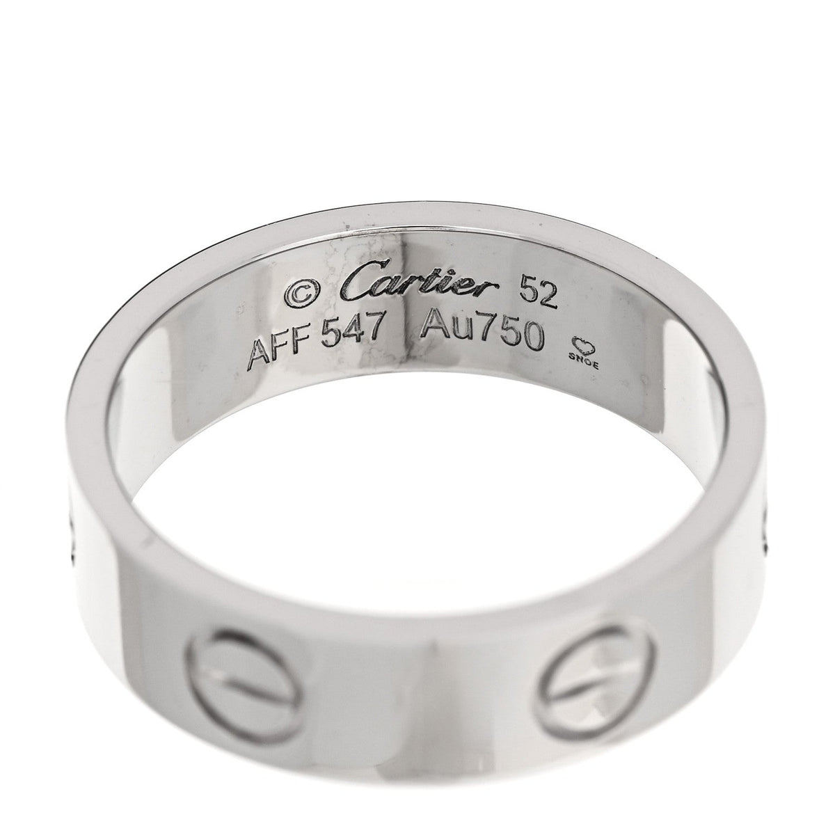 Cartier 18K White Gold 5.5mm LOVE Ring 52 6