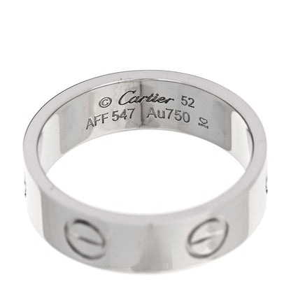 Cartier 18K White Gold 5.5mm LOVE Ring 52 6