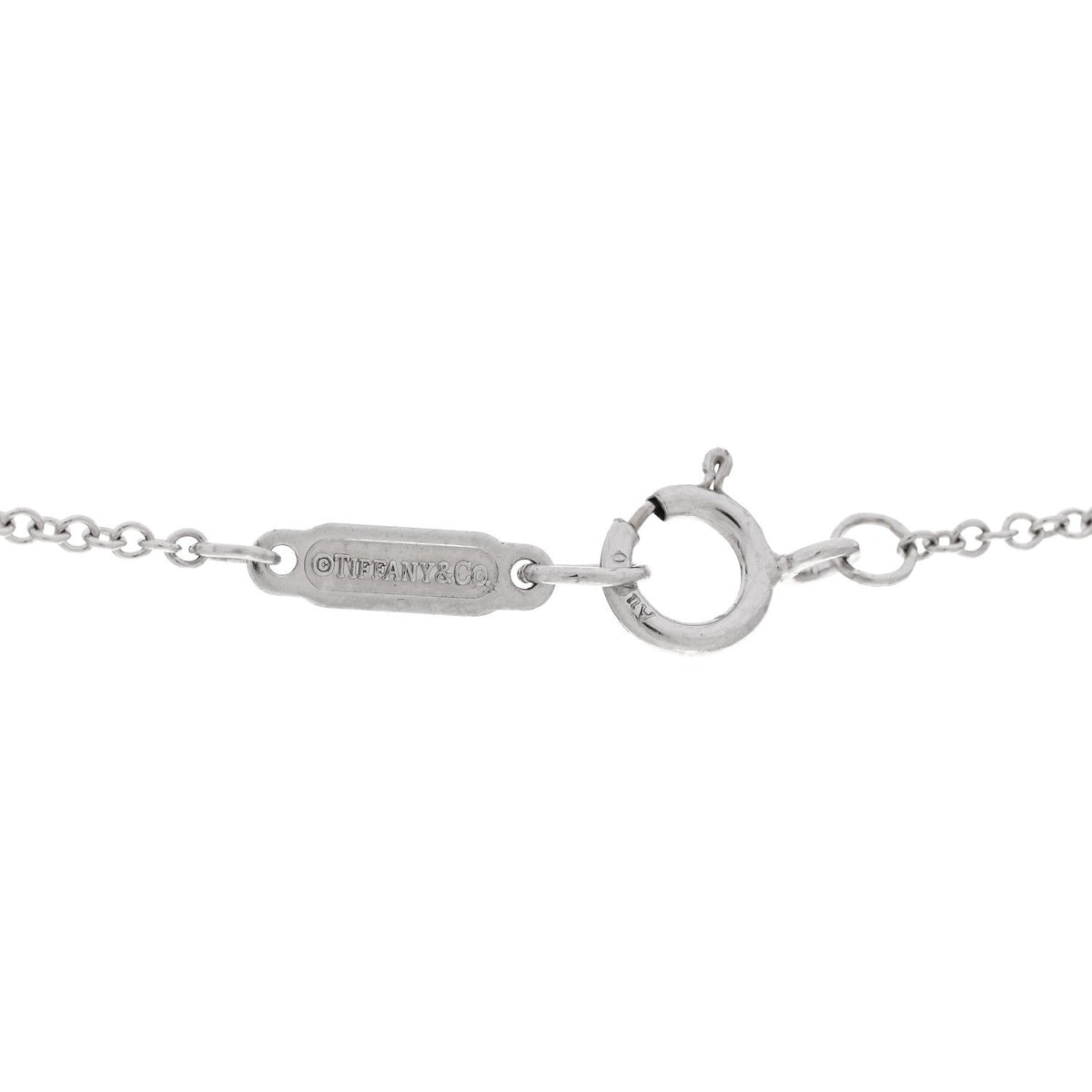 Tiffany 18K White Gold Diamond Small T Smile Pendant Necklace