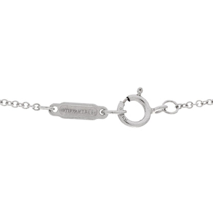 Tiffany 18K White Gold Diamond Small T Smile Pendant Necklace