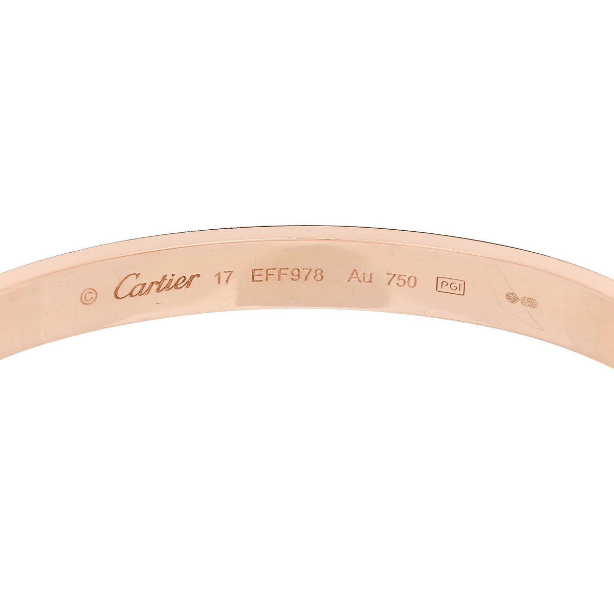 Cartier 18K Pink Gold LOVE Bracelet 17