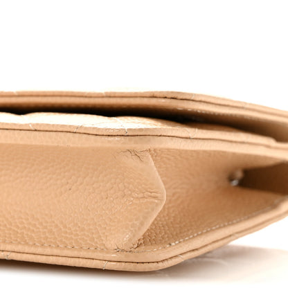 Chanel Caviar Quilted Wallet on Chain WOC Beige 1915112