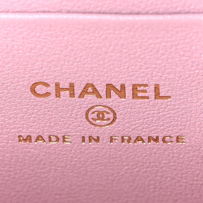 Chanel Lambskin Quilted Small Top Handle Vanity Case Light Pink 1985279
