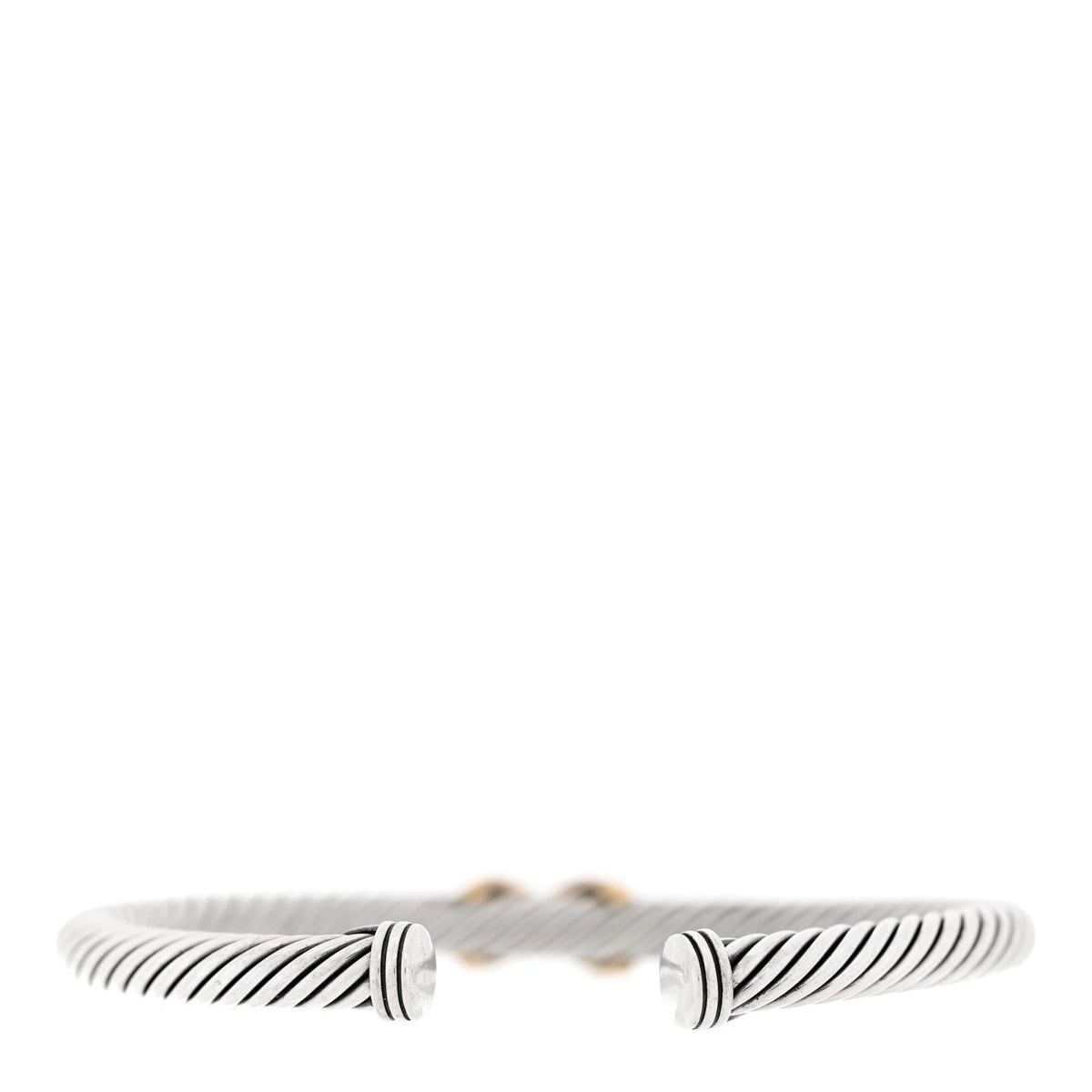 David Yurman Sterling Silver 14K Yellow Gold 5mm X Station Cable Bracelet