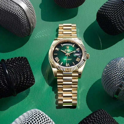 Day-Date 40 Oyster, 40 mm, Yellow Gold, Green Ombré Dial, Ref 228238-0069