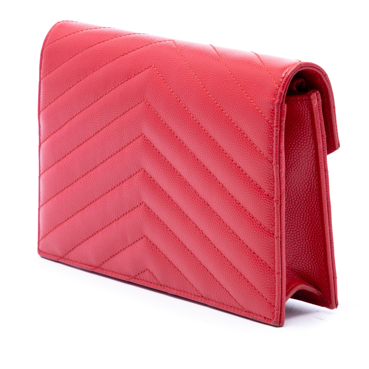 Classic Monogram Wallet on Chain Matelasse Chevron Leather Small
