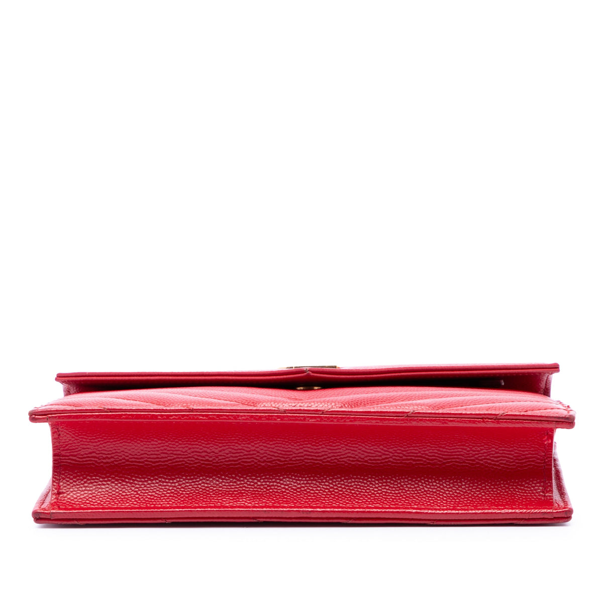 Classic Monogram Wallet on Chain Matelasse Chevron Leather Small
