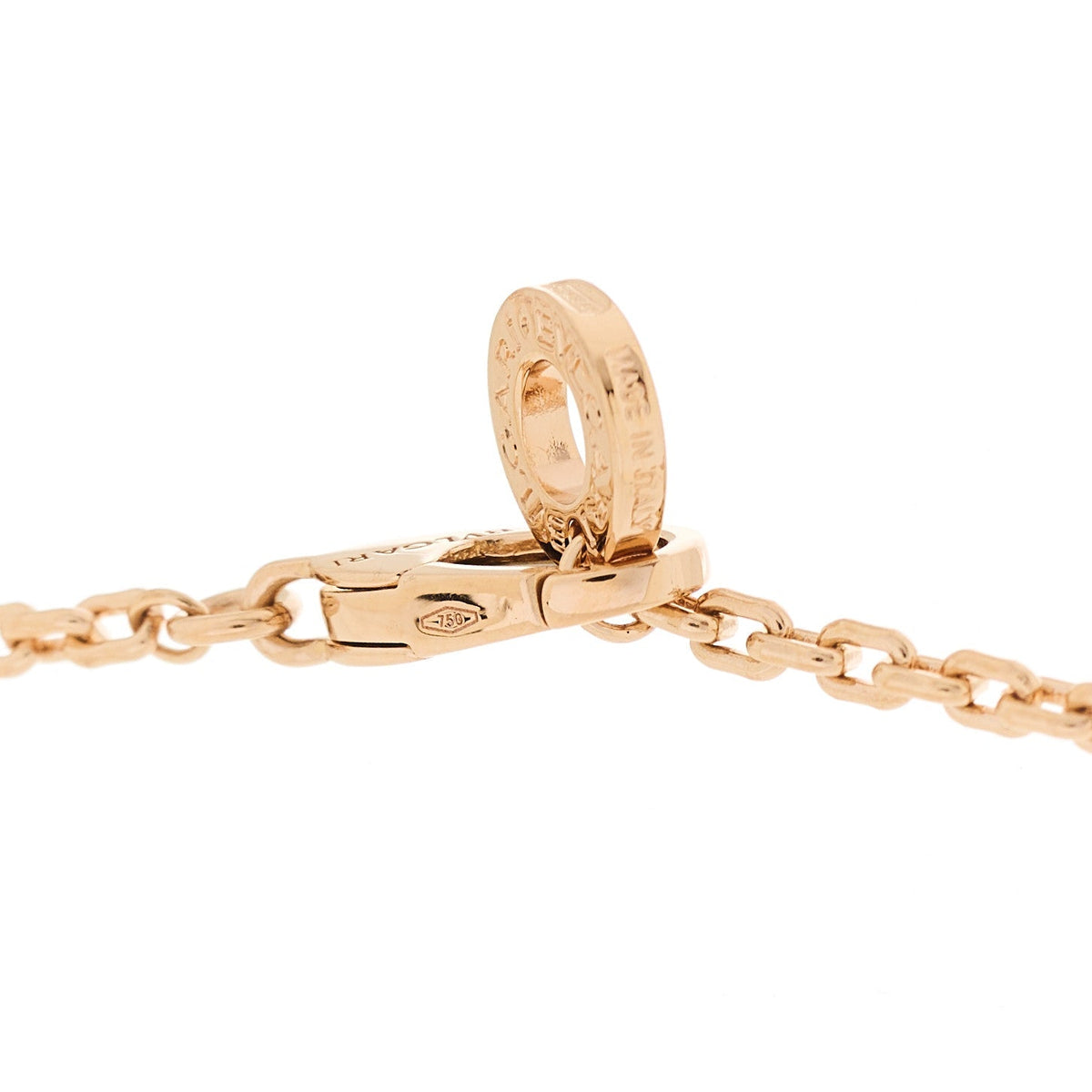 Bulgari 18K Rose Gold Diamond Serpenti Viper Demi Pave Pendant Necklace