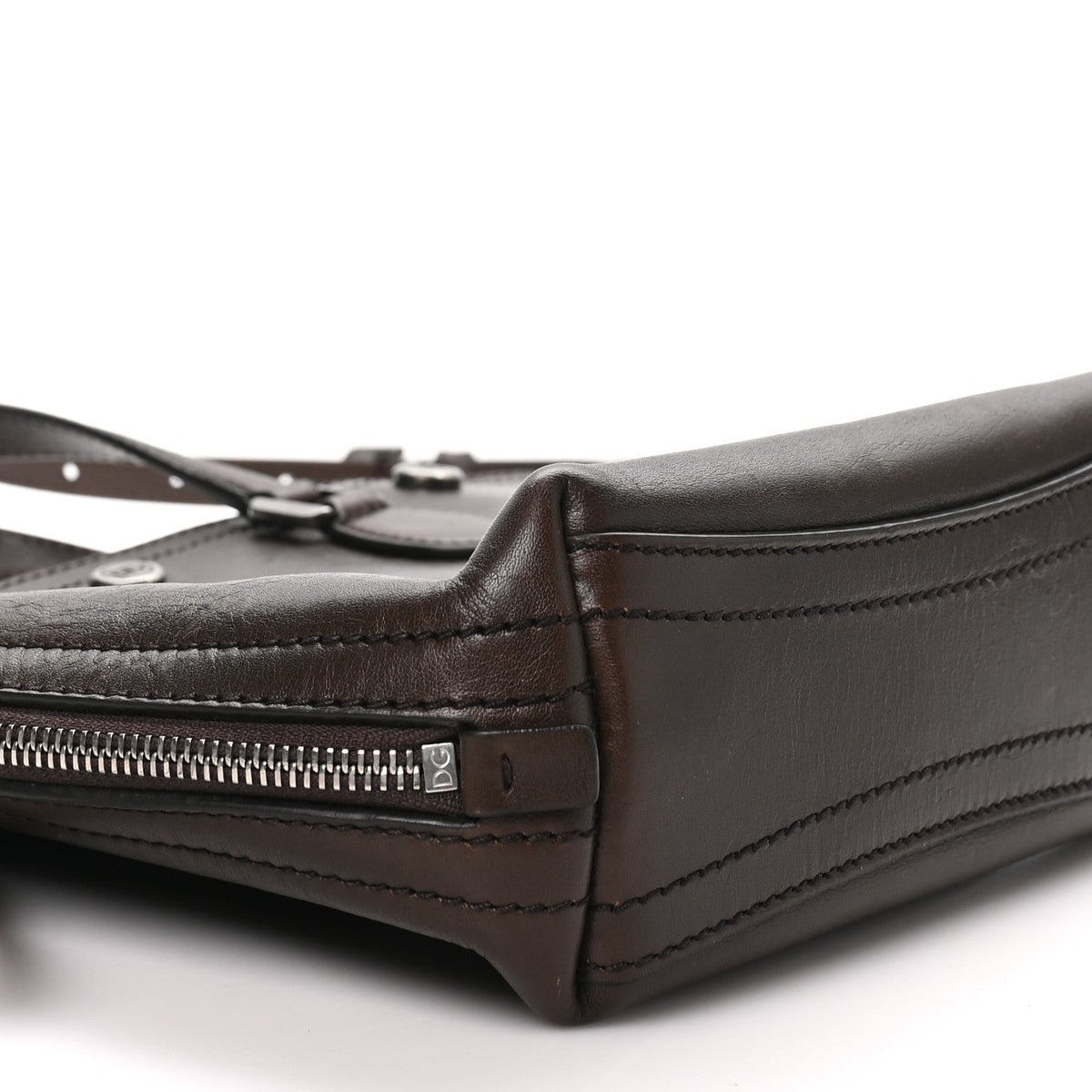 Dolce & Gabbana Tempesta Calfskin Atene Shopping Bag Brown