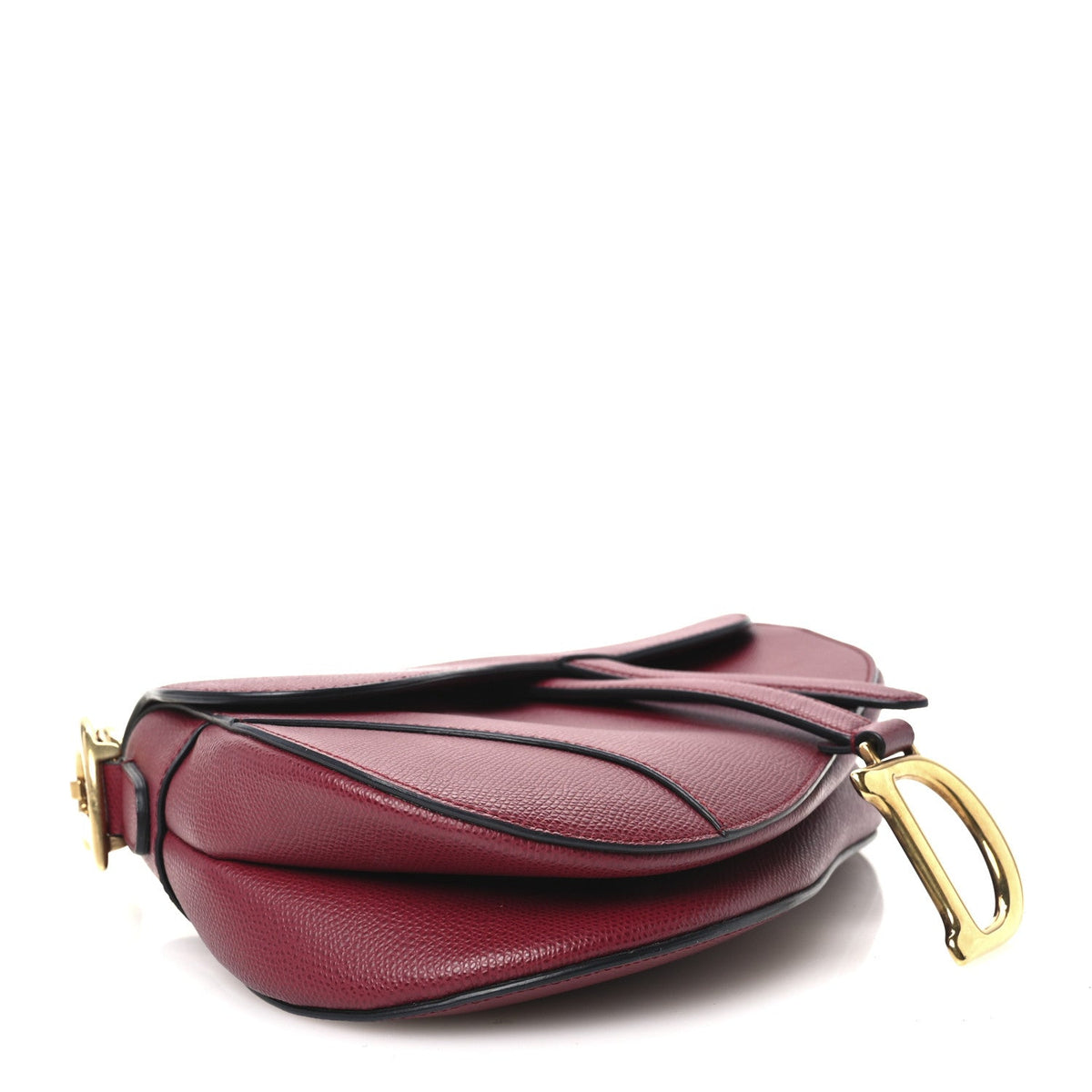 Christian Dior Grained Calfskin Saddle Bag Red