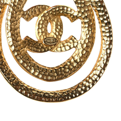 Chanel CC Teardrop Pendant Necklace Gold