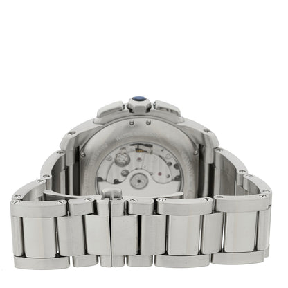 Cartier Stainless Steel 42mm Calibre de Cartier Chronograph Watch White