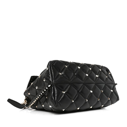 Valentino Garavani Nappa Large Candystud Top Handle Bag Black