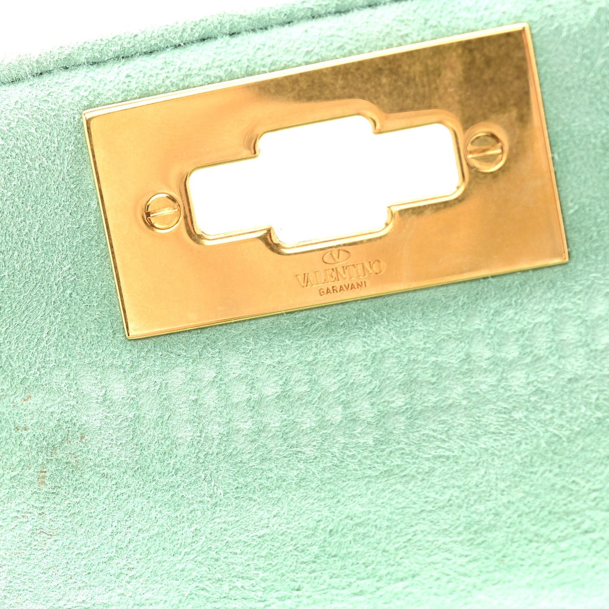 Valentino Garavani Crystal Suede Small Roman Stud Shoulder Bag Green