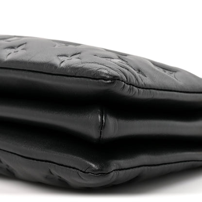 Louis Vuitton Lambskin Embossed Monogram Coussin BB Black 1957609