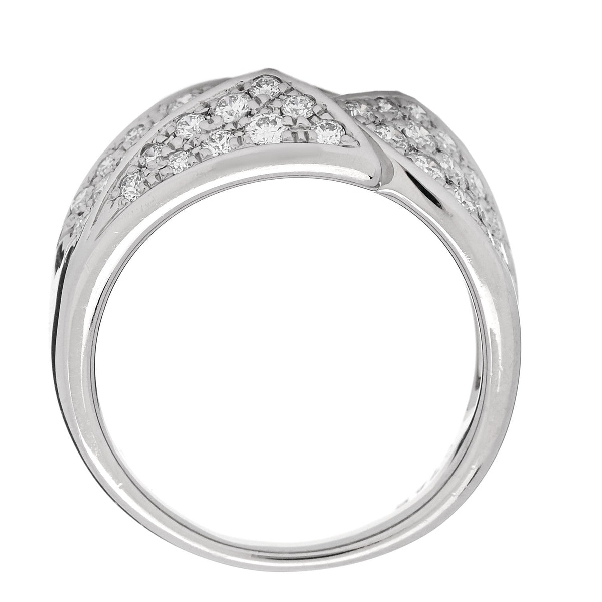 Parker & West by FASHIONPHILEPlatinum Diamond .74ctw Geometric Open Band Ring 54 6.75