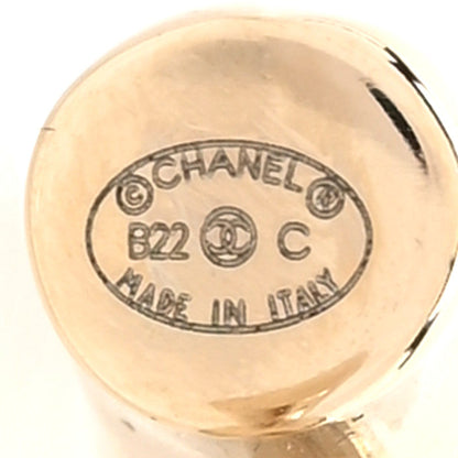 Chanel Metal Large CC Earrings Light Gold