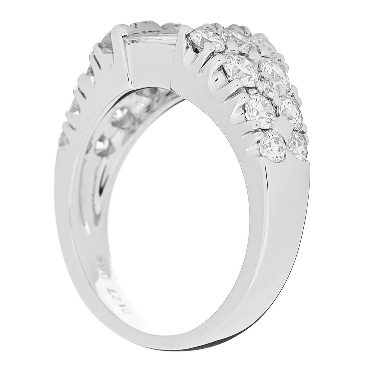 Parker & West 18K White Gold Diamond 1.92ctw Baguette Round Cut Ring 50 5.25
