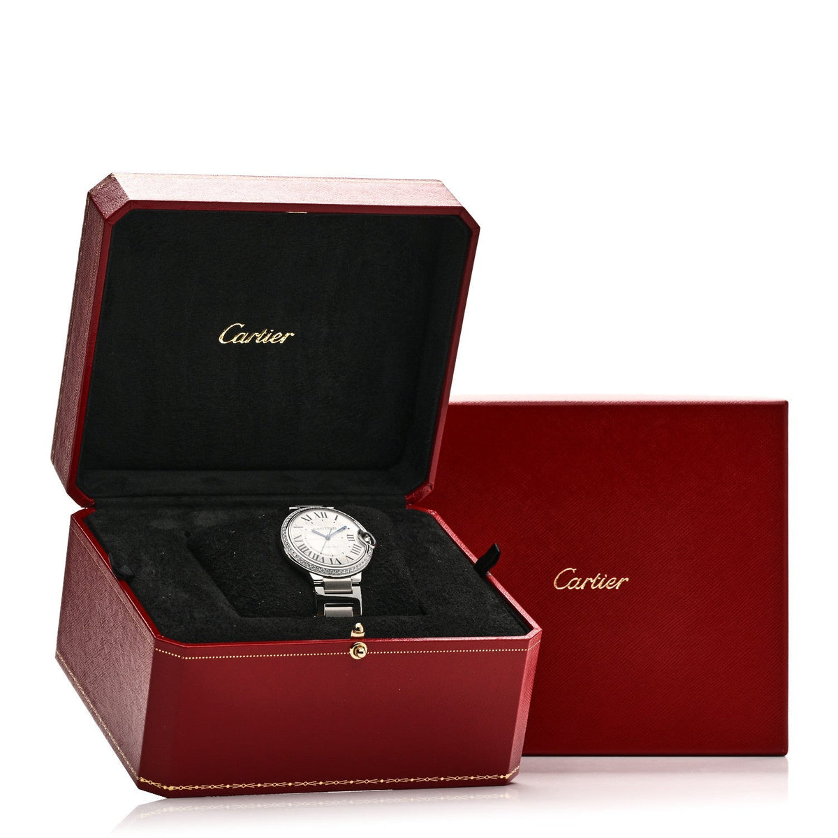 Cartier Stainless Steel Diamond 36mm Ballon Bleu Automatic Watch