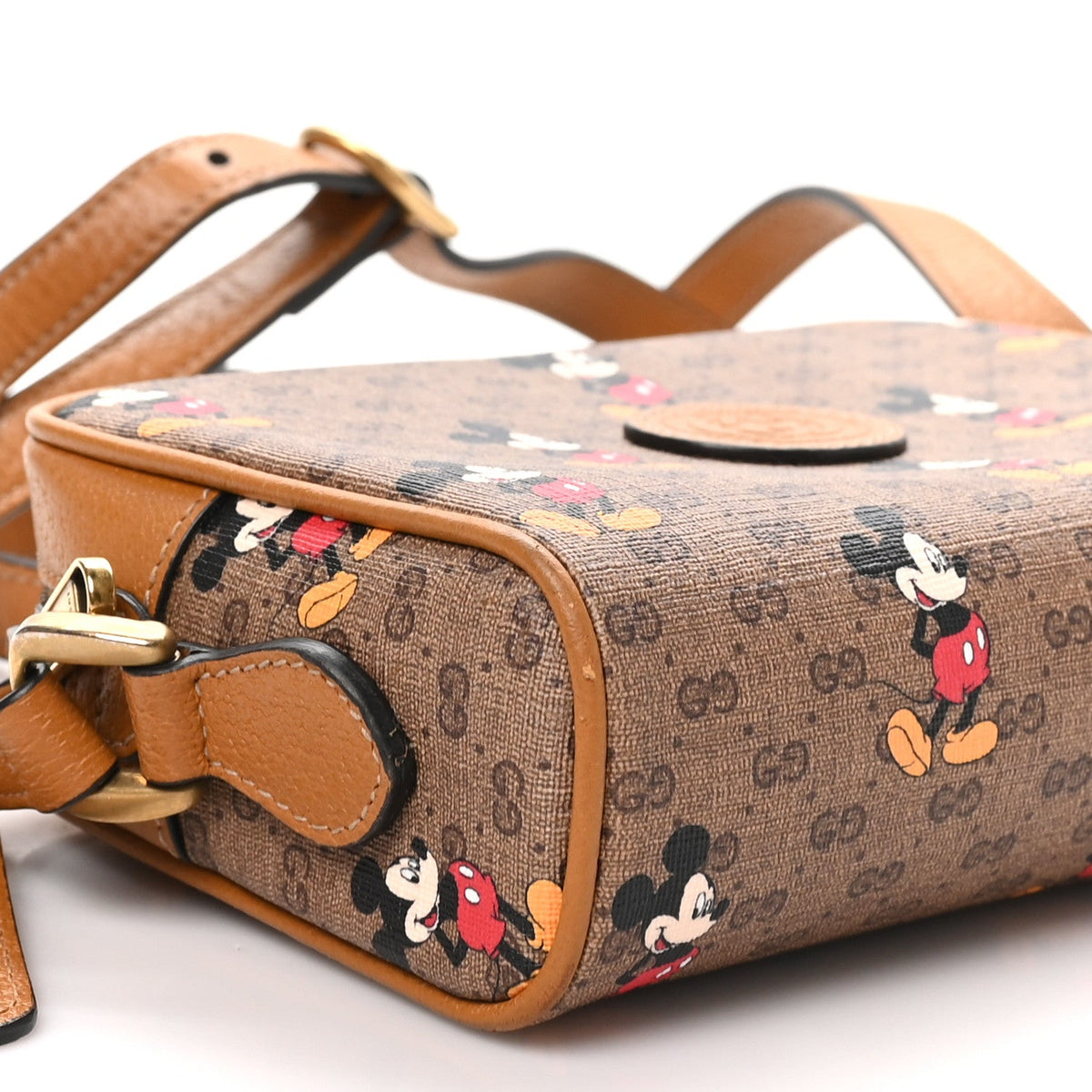 Gucci Disney Mini GG Supreme Mickey Mouse Shoulder Bag Beige Sun Oil