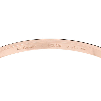 Cartier 18K Pink Gold 6 Diamond Small LOVE Bracelet 17