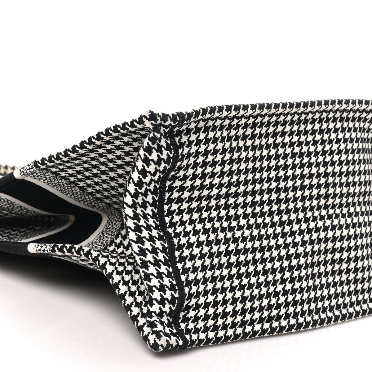 Christian Dior Canvas Houndstooth Large Book Tote Black White 1985403