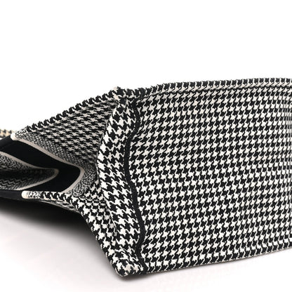 Christian Dior Canvas Houndstooth Large Book Tote Black White 1985403