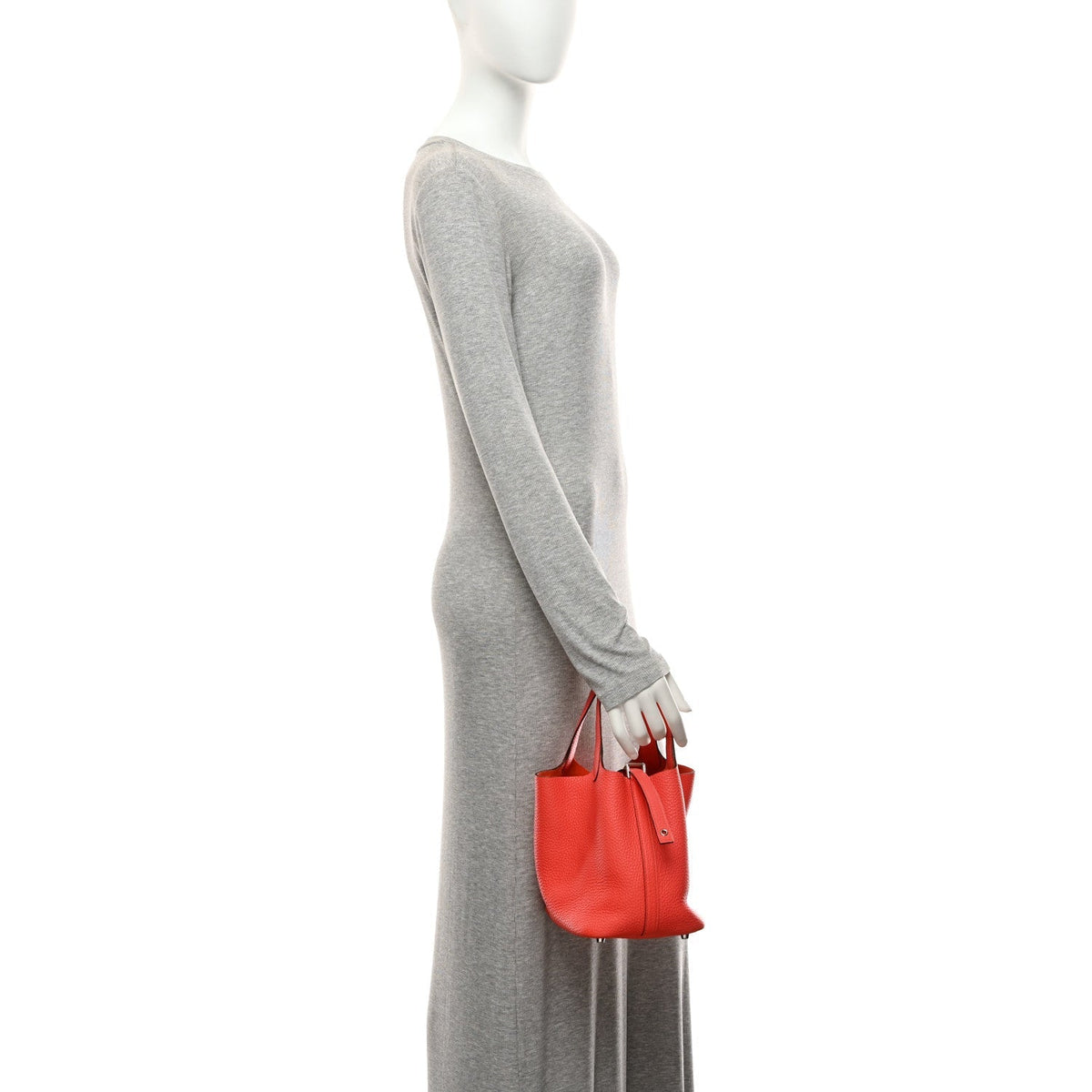 Hermes Taurillon Clemence Picotin Lock 18 PM Rouge Pivoine 1976701