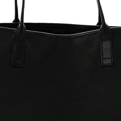 Gucci Monogram Canvas Leather Tote Black