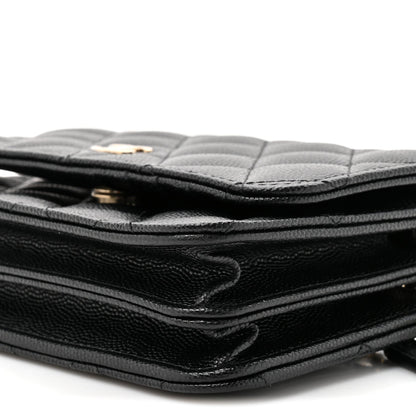 Chanel Caviar Quilted Mini Wallet on Chain WOC Black