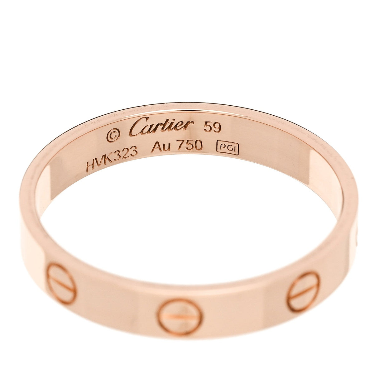 18K Pink Gold 3.5mm LOVE Wedding Band Ring 59 8.75