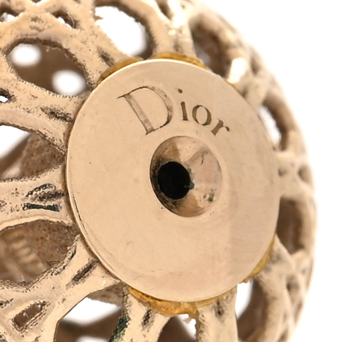 Christian Dior Gold Cannage Mise En Dior Tribal Earrings