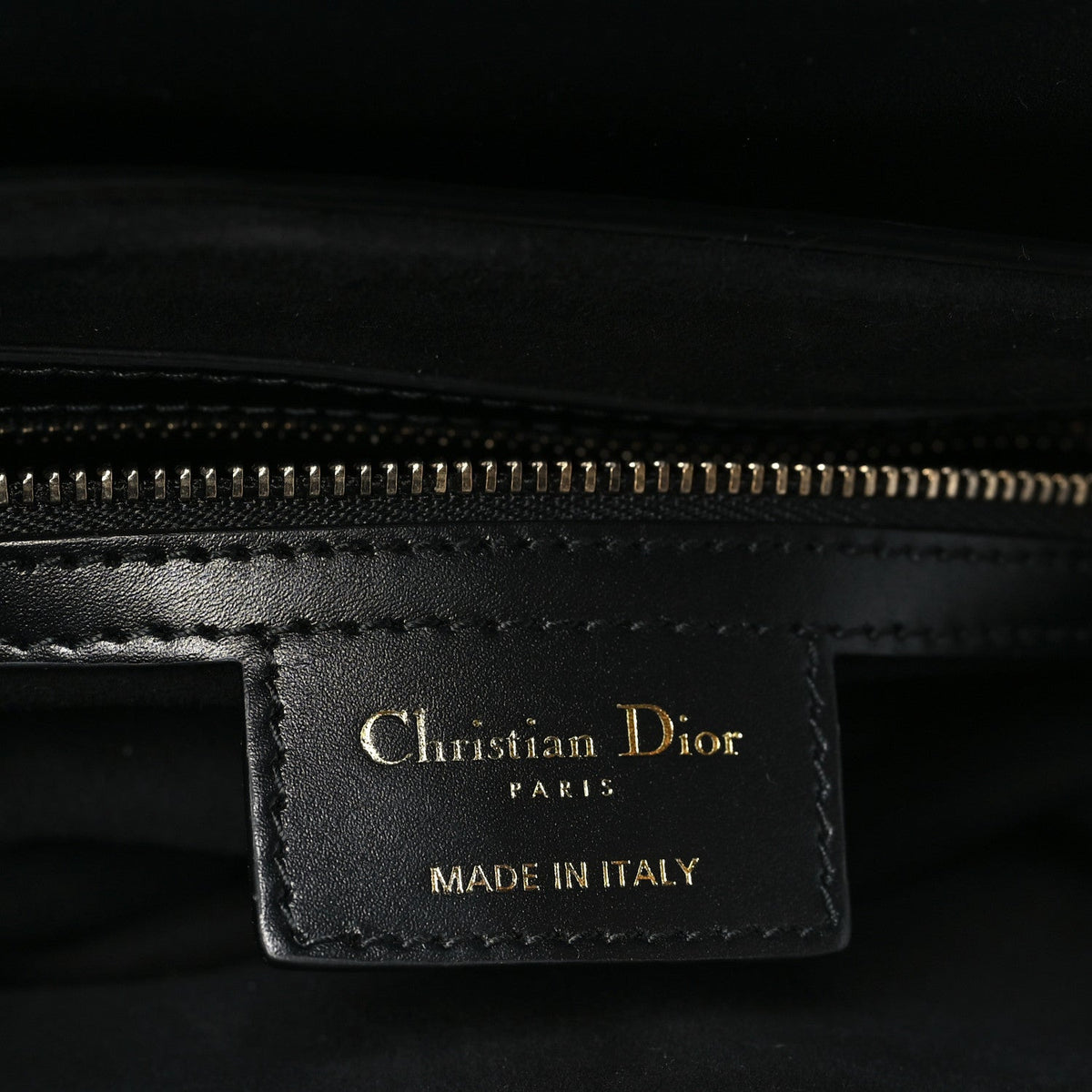 Christian Dior Calfskin Pom Pom Saddle Bag Black
