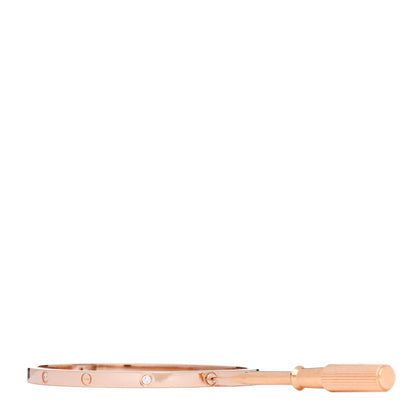 Cartier 18K Pink Gold 6 Diamond Small LOVE Bracelet 17