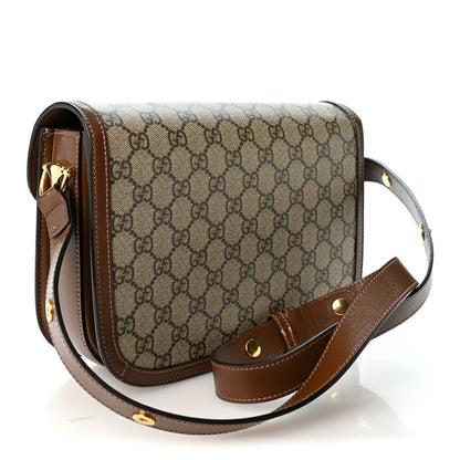 Gucci GG Supreme Horsebit 1955 Shoulder Bag Beige Brown Sugar