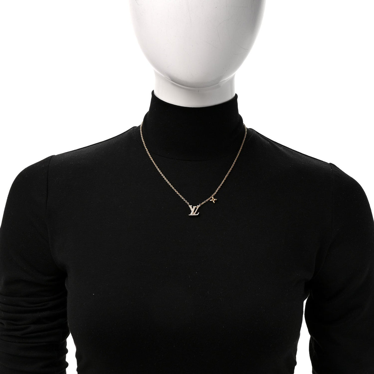 Louis Vuitton Metal Crystal LV Iconic Necklace Gold