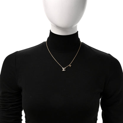 Louis Vuitton Metal Crystal LV Iconic Necklace Gold