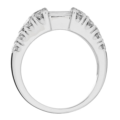 Parker & West 18K White Gold Diamond 1.92ctw Baguette Round Cut Ring 50 5.25