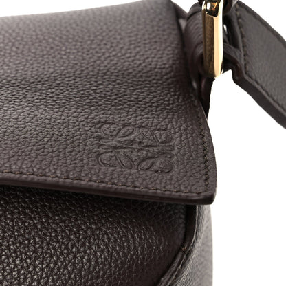 Loewe Soft Grained Calfskin Small Puzzle Edge Bag Dark Chestnut