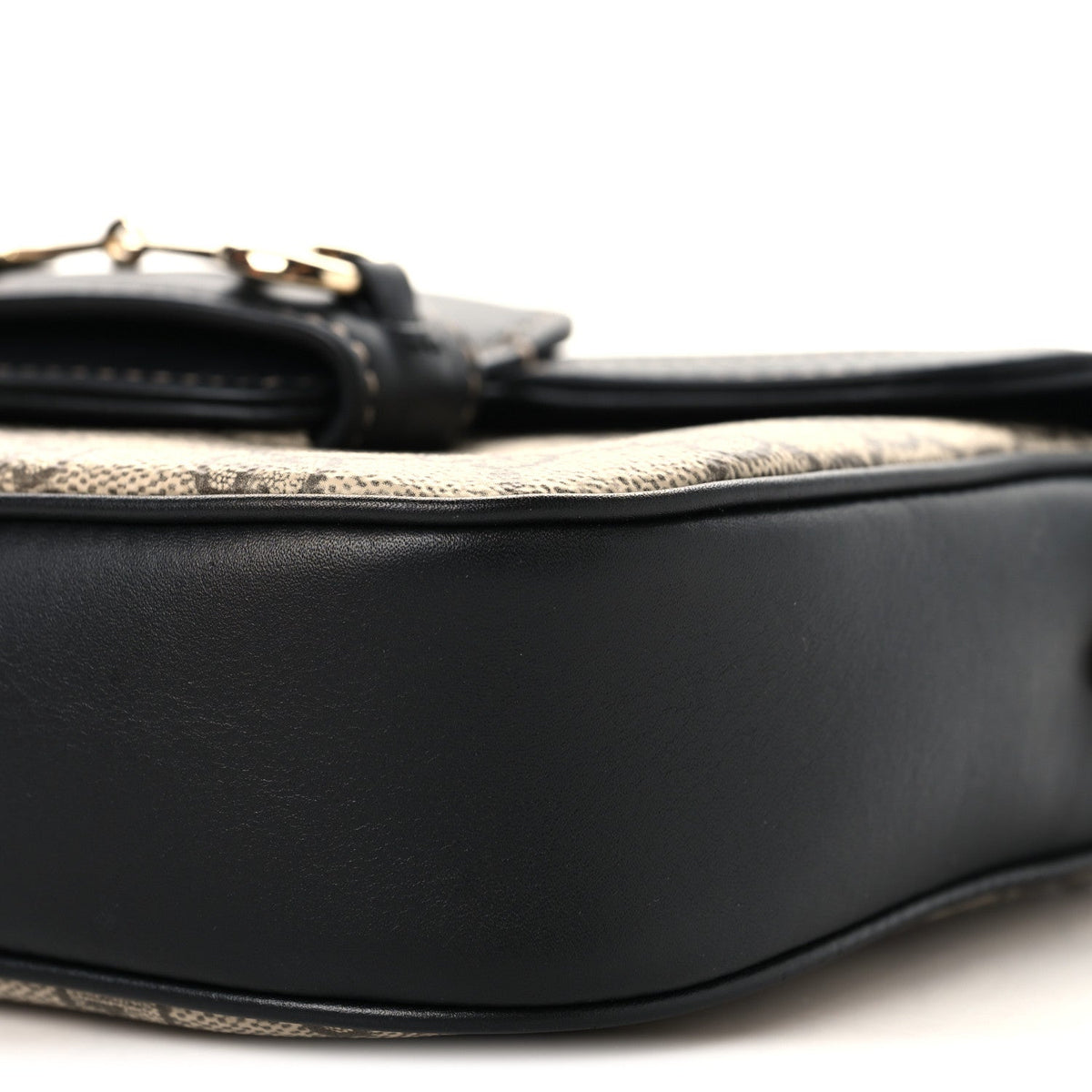 Gucci GG Supreme Horsebit 1955 Small Shoulder Bag Beige Black
