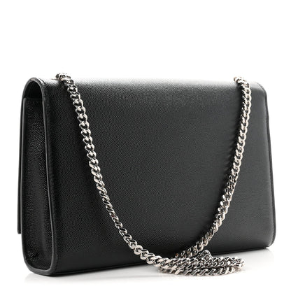 Saint Laurent Grain De Poudre Medium Kate Satchel Black