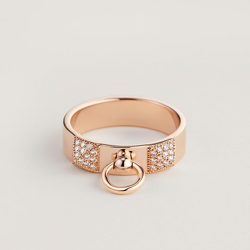 18K Rose Gold Diamond Hermes Collier de Chien Ring